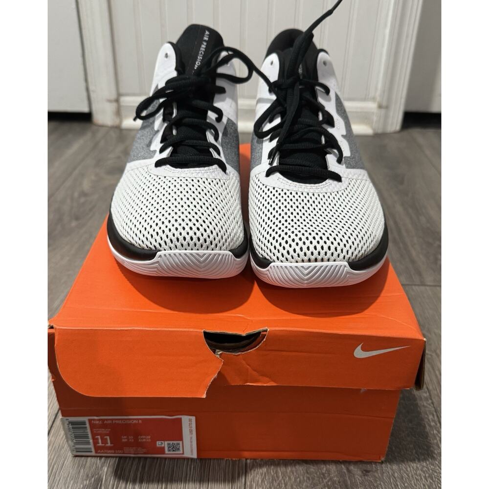 Nike Air Precision II Men's Basketball Sneakers Size 11 White/Black